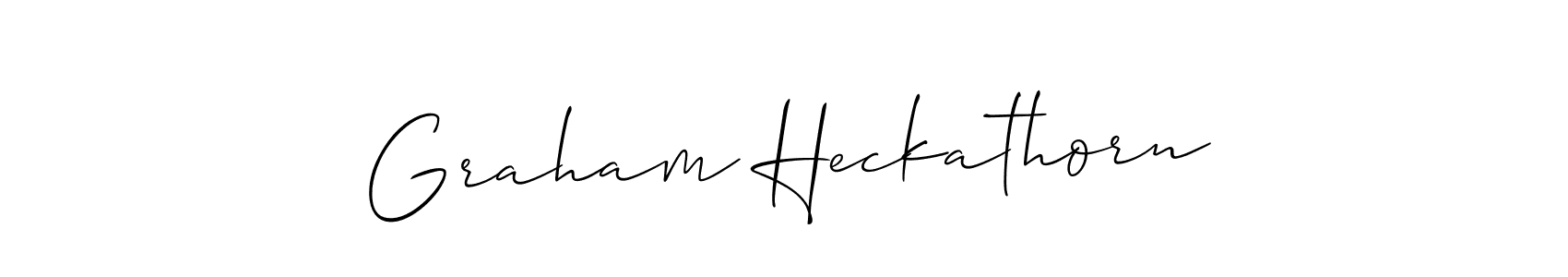 if you are searching for the best signature style for your name Graham Heckathorn. so please give up your signature search. here we have designed multiple signature styles  using Allison_Script. Graham Heckathorn signature style 2 images and pictures png