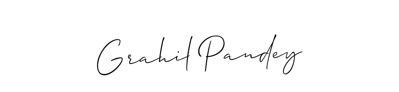 You should practise on your own different ways (Allison_Script) to write your name (Grahil Pandey) in signature. don't let someone else do it for you. Grahil Pandey signature style 2 images and pictures png