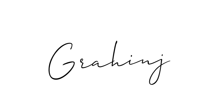 How to make Grahinj name signature. Use Allison_Script style for creating short signs online. This is the latest handwritten sign. Grahinj signature style 2 images and pictures png