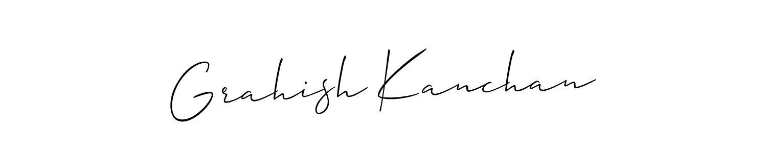 How to make Grahish Kanchan name signature. Use Allison_Script style for creating short signs online. This is the latest handwritten sign. Grahish Kanchan signature style 2 images and pictures png