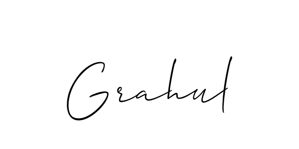 How to make Grahul name signature. Use Allison_Script style for creating short signs online. This is the latest handwritten sign. Grahul signature style 2 images and pictures png