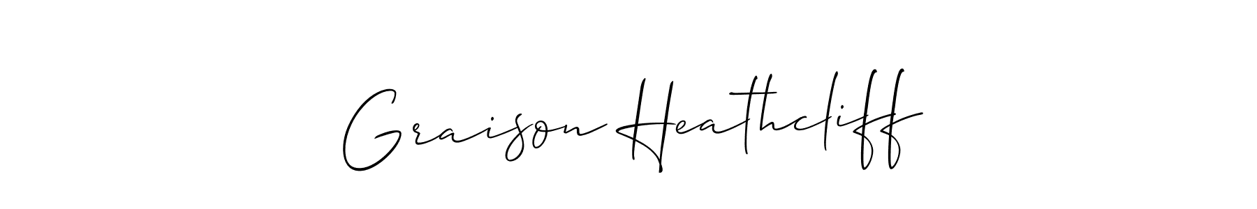 You can use this online signature creator to create a handwritten signature for the name Graison Heathcliff. This is the best online autograph maker. Graison Heathcliff signature style 2 images and pictures png