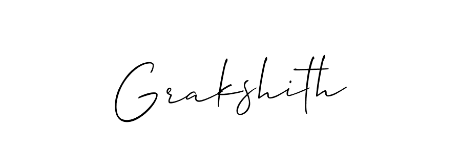 Make a beautiful signature design for name Grakshith. With this signature (Allison_Script) style, you can create a handwritten signature for free. Grakshith signature style 2 images and pictures png