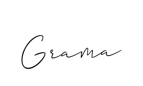 Use a signature maker to create a handwritten signature online. With this signature software, you can design (Allison_Script) your own signature for name Grama. Grama signature style 2 images and pictures png