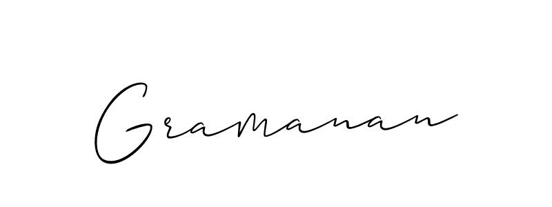 Also You can easily find your signature by using the search form. We will create Gramanan name handwritten signature images for you free of cost using Allison_Script sign style. Gramanan signature style 2 images and pictures png