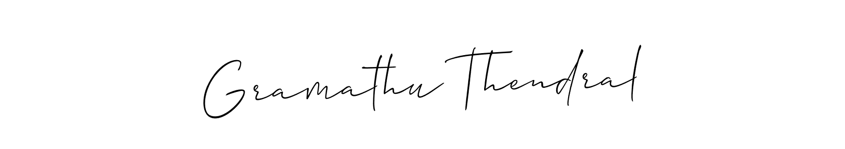 Also You can easily find your signature by using the search form. We will create Gramathu Thendral name handwritten signature images for you free of cost using Allison_Script sign style. Gramathu Thendral signature style 2 images and pictures png