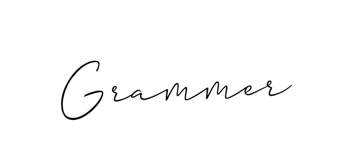 Design your own signature with our free online signature maker. With this signature software, you can create a handwritten (Allison_Script) signature for name Grammer. Grammer signature style 2 images and pictures png