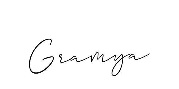 How to make Gramya signature? Allison_Script is a professional autograph style. Create handwritten signature for Gramya name. Gramya signature style 2 images and pictures png