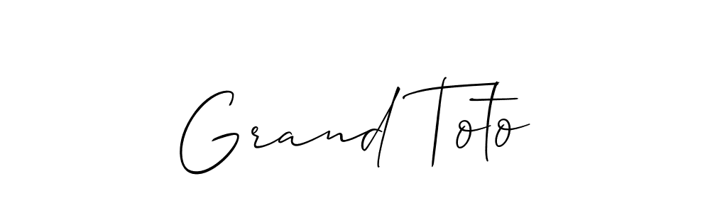 You should practise on your own different ways (Allison_Script) to write your name (Grand Toto) in signature. don't let someone else do it for you. Grand Toto signature style 2 images and pictures png