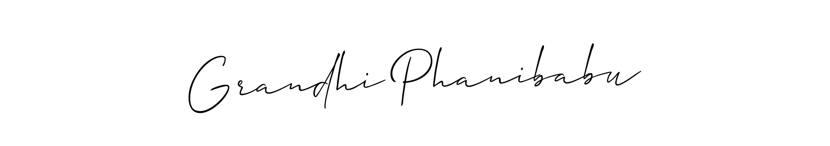 How to make Grandhi Phanibabu name signature. Use Allison_Script style for creating short signs online. This is the latest handwritten sign. Grandhi Phanibabu signature style 2 images and pictures png