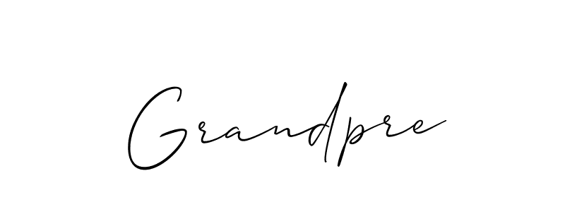 Grandpre stylish signature style. Best Handwritten Sign (Allison_Script) for my name. Handwritten Signature Collection Ideas for my name Grandpre. Grandpre signature style 2 images and pictures png