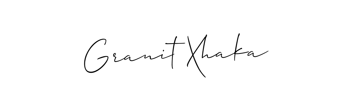 You should practise on your own different ways (Allison_Script) to write your name (Granit Xhaka) in signature. don't let someone else do it for you. Granit Xhaka signature style 2 images and pictures png