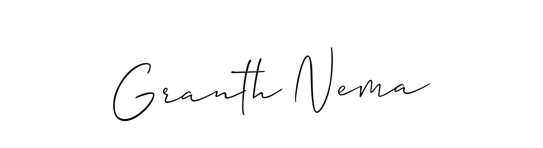 Use a signature maker to create a handwritten signature online. With this signature software, you can design (Allison_Script) your own signature for name Granth Nema. Granth Nema signature style 2 images and pictures png