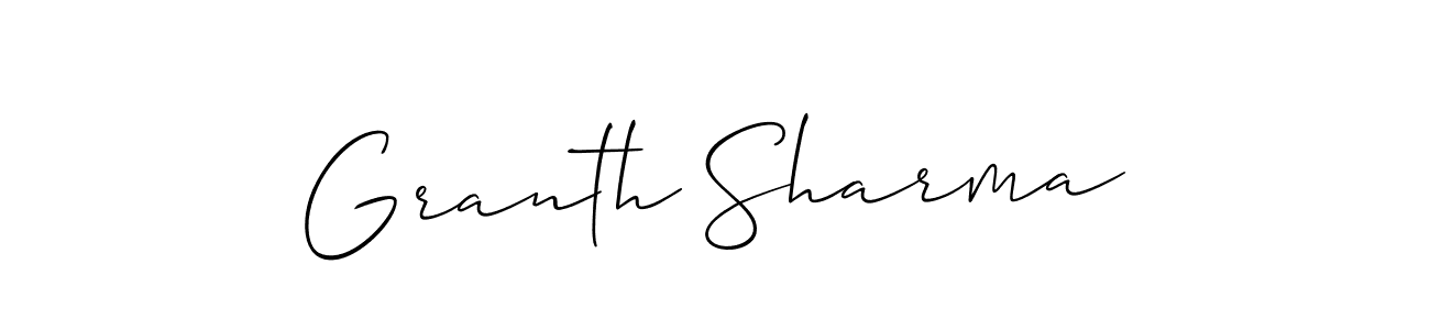 It looks lik you need a new signature style for name Granth Sharma. Design unique handwritten (Allison_Script) signature with our free signature maker in just a few clicks. Granth Sharma signature style 2 images and pictures png