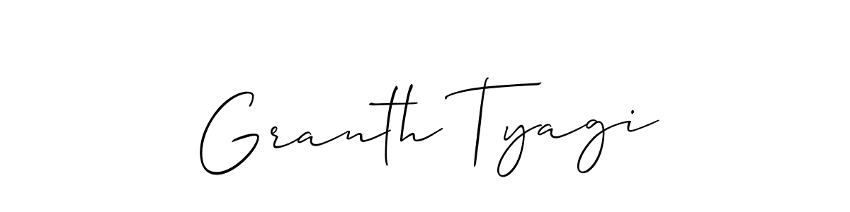 How to make Granth Tyagi name signature. Use Allison_Script style for creating short signs online. This is the latest handwritten sign. Granth Tyagi signature style 2 images and pictures png