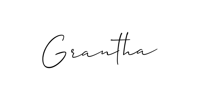 Make a beautiful signature design for name Grantha. With this signature (Allison_Script) style, you can create a handwritten signature for free. Grantha signature style 2 images and pictures png