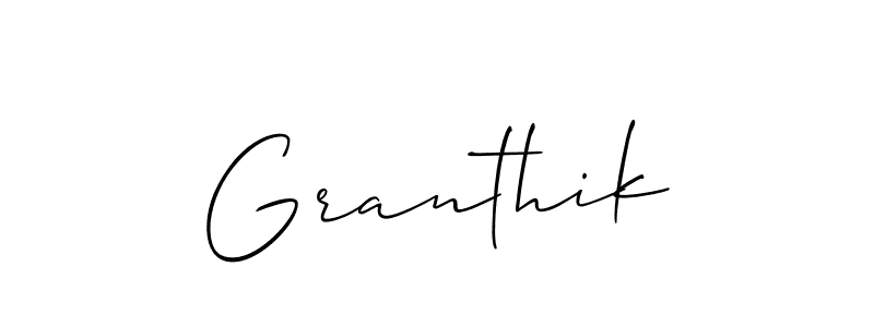 You should practise on your own different ways (Allison_Script) to write your name (Granthik) in signature. don't let someone else do it for you. Granthik signature style 2 images and pictures png