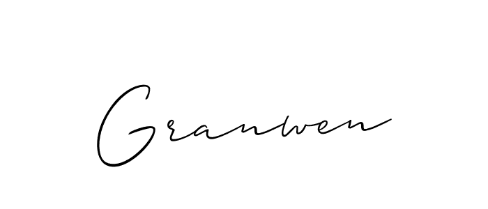 if you are searching for the best signature style for your name Granwen. so please give up your signature search. here we have designed multiple signature styles  using Allison_Script. Granwen signature style 2 images and pictures png