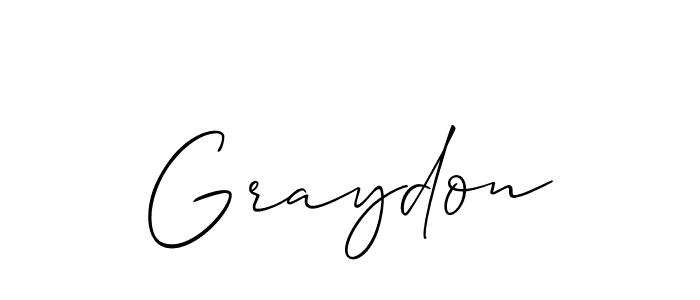 How to make Graydon signature? Allison_Script is a professional autograph style. Create handwritten signature for Graydon name. Graydon signature style 2 images and pictures png