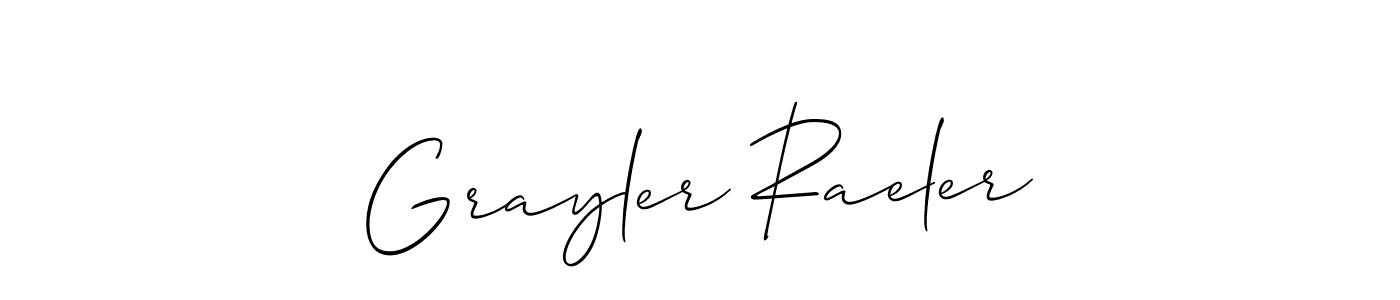 You should practise on your own different ways (Allison_Script) to write your name (Grayler Raeler) in signature. don't let someone else do it for you. Grayler Raeler signature style 2 images and pictures png