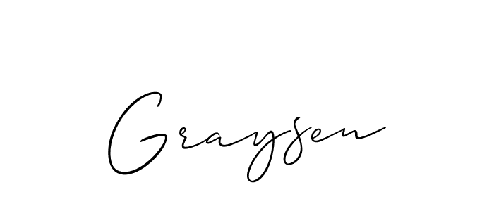 Make a beautiful signature design for name Graysen. With this signature (Allison_Script) style, you can create a handwritten signature for free. Graysen signature style 2 images and pictures png