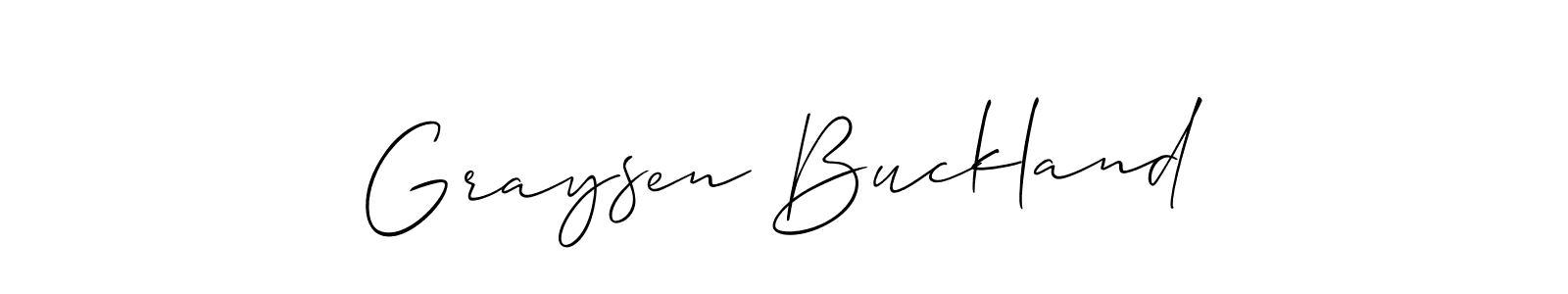 How to Draw Graysen Buckland signature style? Allison_Script is a latest design signature styles for name Graysen Buckland. Graysen Buckland signature style 2 images and pictures png