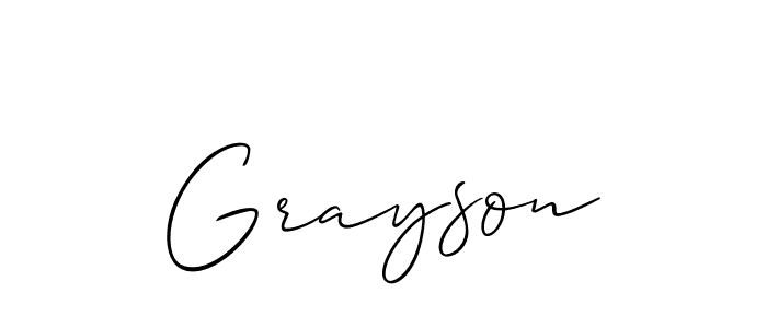 Use a signature maker to create a handwritten signature online. With this signature software, you can design (Allison_Script) your own signature for name Grayson. Grayson signature style 2 images and pictures png