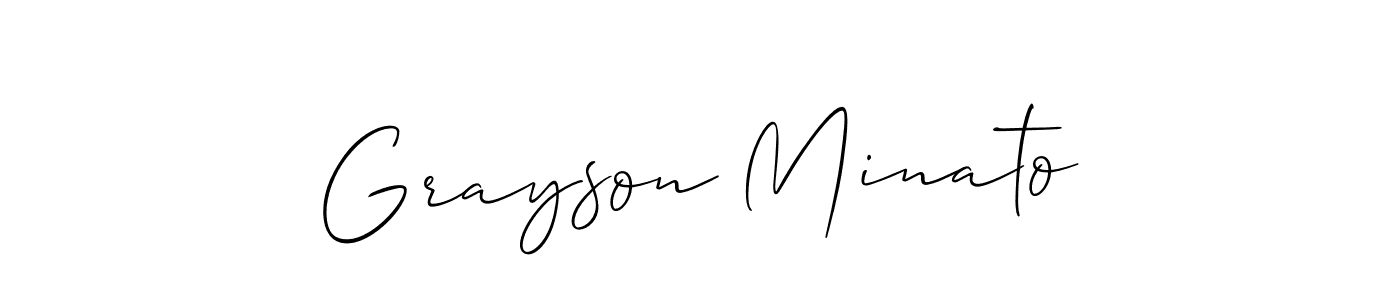 Design your own signature with our free online signature maker. With this signature software, you can create a handwritten (Allison_Script) signature for name Grayson Minato. Grayson Minato signature style 2 images and pictures png