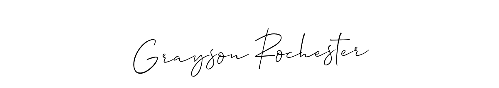 Similarly Allison_Script is the best handwritten signature design. Signature creator online .You can use it as an online autograph creator for name Grayson Rochester. Grayson Rochester signature style 2 images and pictures png