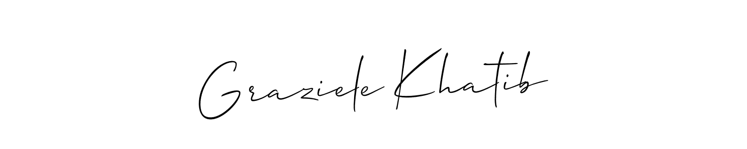 Allison_Script is a professional signature style that is perfect for those who want to add a touch of class to their signature. It is also a great choice for those who want to make their signature more unique. Get Graziele Khatib name to fancy signature for free. Graziele Khatib signature style 2 images and pictures png