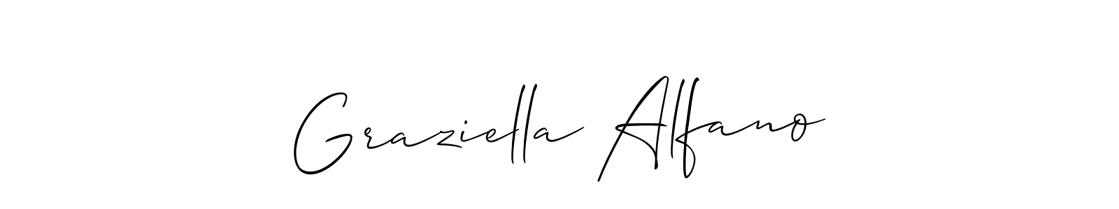 Make a beautiful signature design for name Graziella Alfano. With this signature (Allison_Script) style, you can create a handwritten signature for free. Graziella Alfano signature style 2 images and pictures png