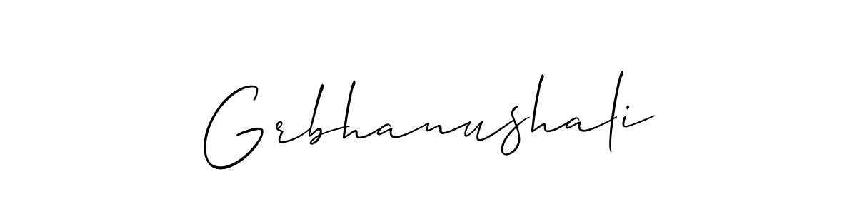 Use a signature maker to create a handwritten signature online. With this signature software, you can design (Allison_Script) your own signature for name Grbhanushali. Grbhanushali signature style 2 images and pictures png