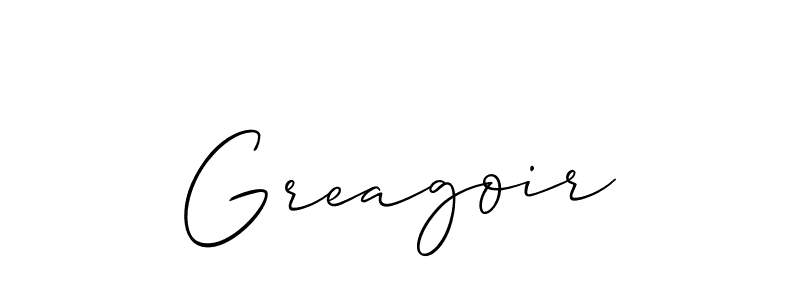 Make a beautiful signature design for name Greagoir. With this signature (Allison_Script) style, you can create a handwritten signature for free. Greagoir signature style 2 images and pictures png