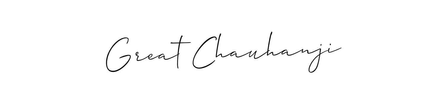 Similarly Allison_Script is the best handwritten signature design. Signature creator online .You can use it as an online autograph creator for name Great Chauhanji. Great Chauhanji signature style 2 images and pictures png