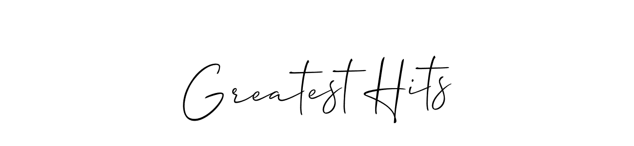 Also You can easily find your signature by using the search form. We will create Greatest Hits name handwritten signature images for you free of cost using Allison_Script sign style. Greatest Hits signature style 2 images and pictures png