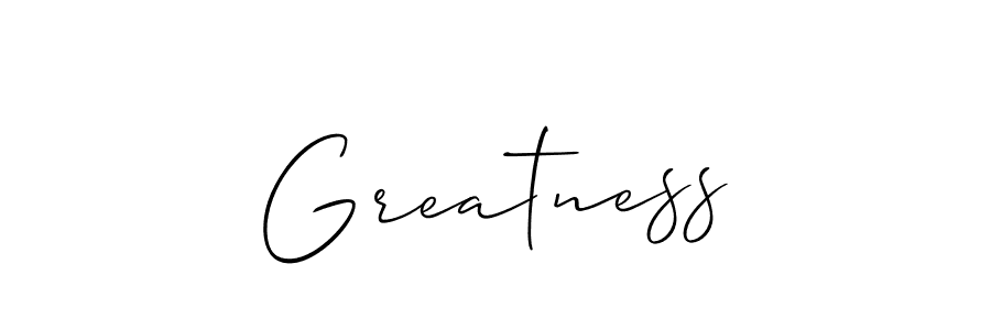 How to Draw Greatness signature style? Allison_Script is a latest design signature styles for name Greatness. Greatness signature style 2 images and pictures png