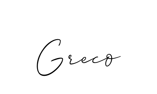 Greco stylish signature style. Best Handwritten Sign (Allison_Script) for my name. Handwritten Signature Collection Ideas for my name Greco. Greco signature style 2 images and pictures png