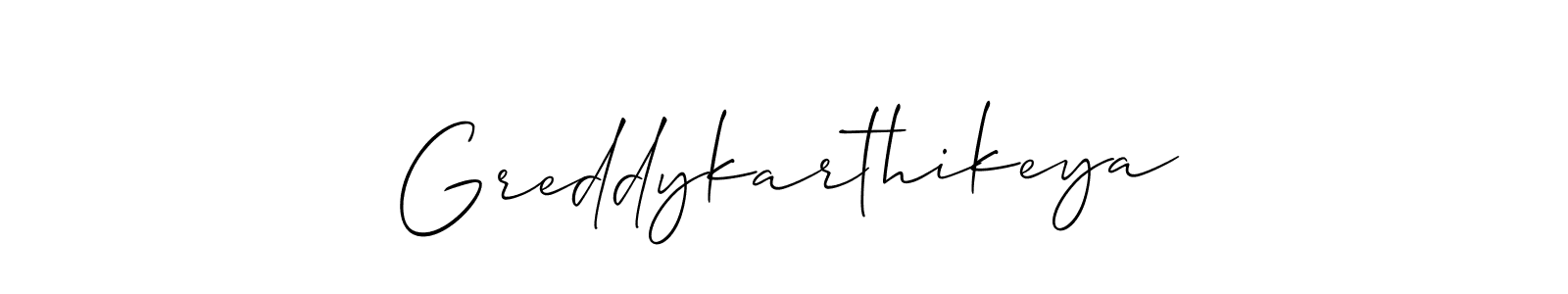 You should practise on your own different ways (Allison_Script) to write your name (Greddykarthikeya) in signature. don't let someone else do it for you. Greddykarthikeya signature style 2 images and pictures png