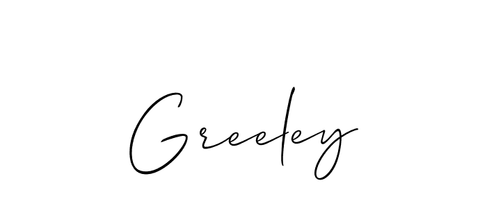 Use a signature maker to create a handwritten signature online. With this signature software, you can design (Allison_Script) your own signature for name Greeley. Greeley signature style 2 images and pictures png