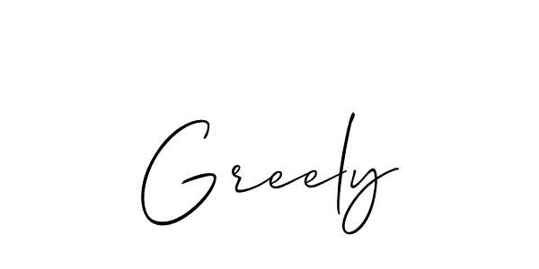 Create a beautiful signature design for name Greely. With this signature (Allison_Script) fonts, you can make a handwritten signature for free. Greely signature style 2 images and pictures png