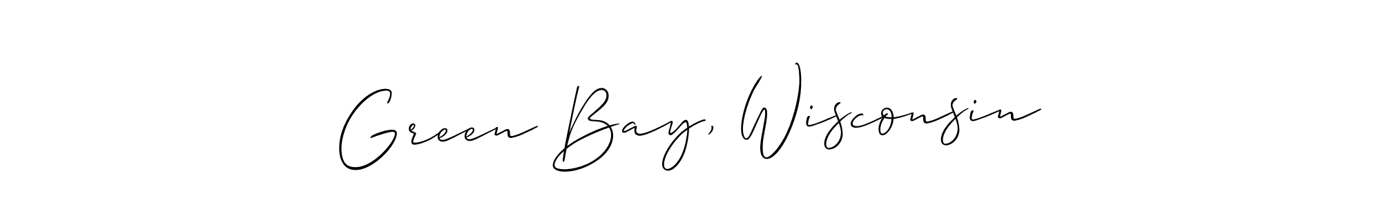 The best way (Allison_Script) to make a short signature is to pick only two or three words in your name. The name Green Bay, Wisconsin include a total of six letters. For converting this name. Green Bay, Wisconsin signature style 2 images and pictures png