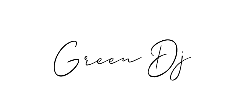 How to Draw Green Dj signature style? Allison_Script is a latest design signature styles for name Green Dj. Green Dj signature style 2 images and pictures png