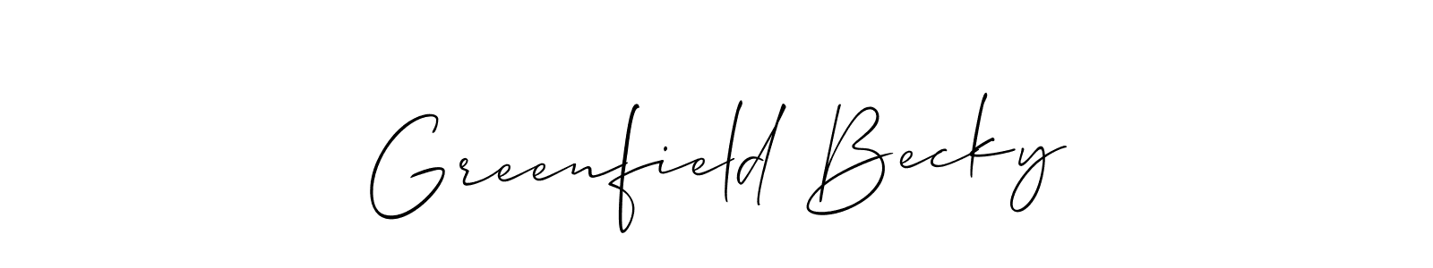 Make a beautiful signature design for name Greenfield Becky. With this signature (Allison_Script) style, you can create a handwritten signature for free. Greenfield Becky signature style 2 images and pictures png