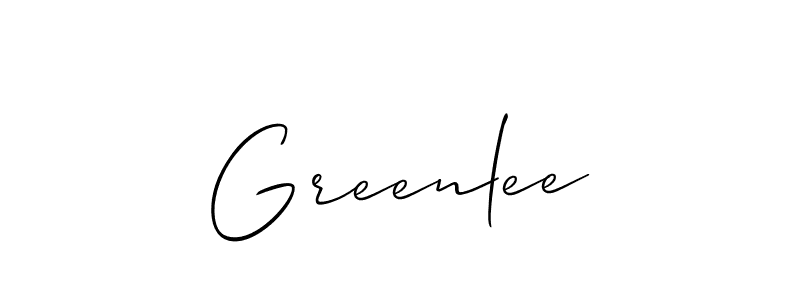 Design your own signature with our free online signature maker. With this signature software, you can create a handwritten (Allison_Script) signature for name Greenlee. Greenlee signature style 2 images and pictures png