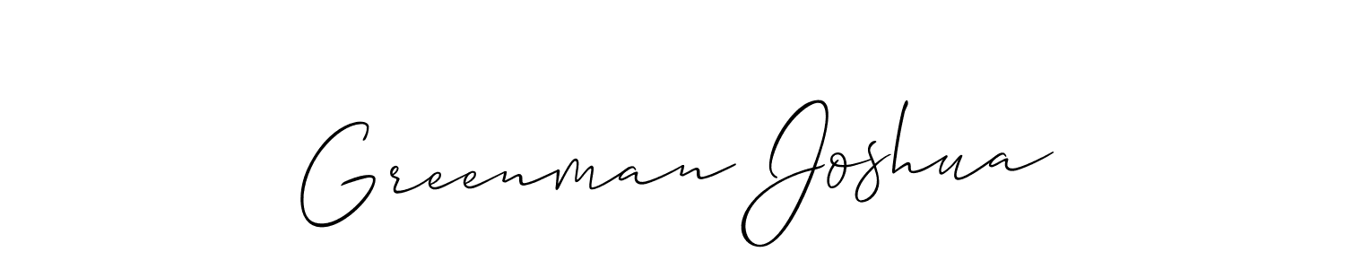 if you are searching for the best signature style for your name Greenman Joshua. so please give up your signature search. here we have designed multiple signature styles  using Allison_Script. Greenman Joshua signature style 2 images and pictures png