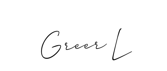 How to make Greer L signature? Allison_Script is a professional autograph style. Create handwritten signature for Greer L name. Greer L signature style 2 images and pictures png