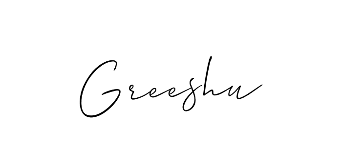 How to Draw Greeshu signature style? Allison_Script is a latest design signature styles for name Greeshu. Greeshu signature style 2 images and pictures png