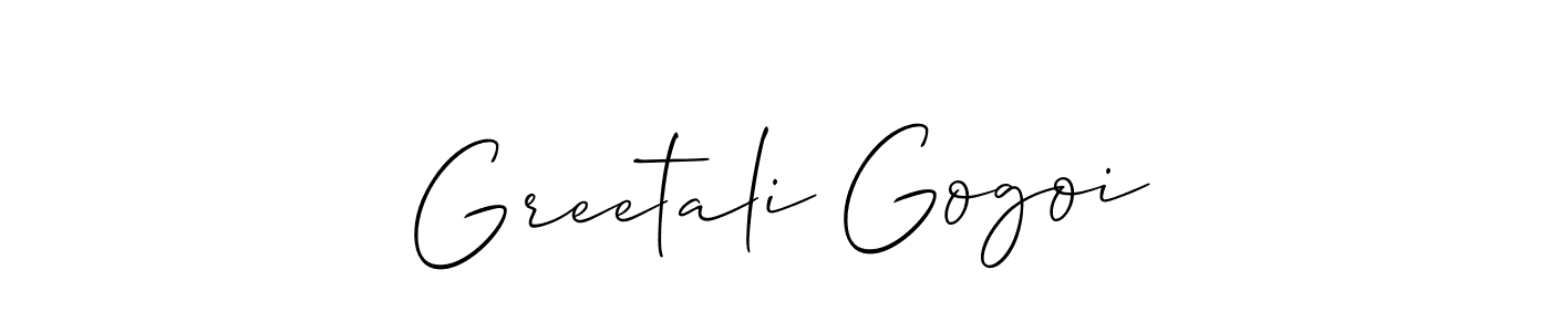 This is the best signature style for the Greetali Gogoi name. Also you like these signature font (Allison_Script). Mix name signature. Greetali Gogoi signature style 2 images and pictures png