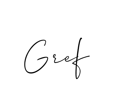 Similarly Allison_Script is the best handwritten signature design. Signature creator online .You can use it as an online autograph creator for name Gref. Gref signature style 2 images and pictures png