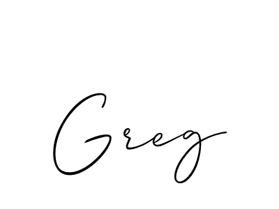 You should practise on your own different ways (Allison_Script) to write your name (Greg) in signature. don't let someone else do it for you. Greg signature style 2 images and pictures png